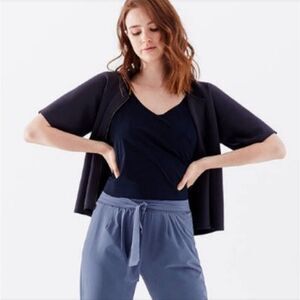 Aday Black Scuba Full Zip Jacket Top Size XS